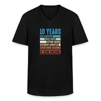 10 ans 120 mois Chemise 10 ans - T-shirt col V Homme - noir - Devant - AI Model Male 178 dark (178cm)