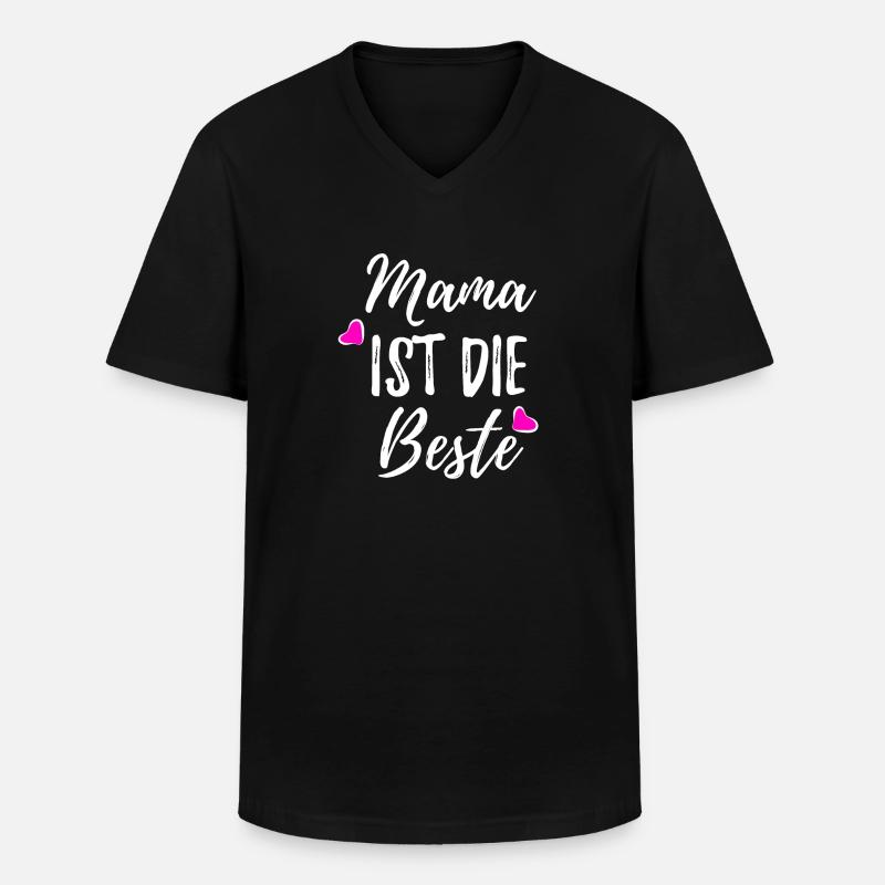 Mama Mutti - Männer-T-Shirt mit V-Ausschnitt - Schwarz