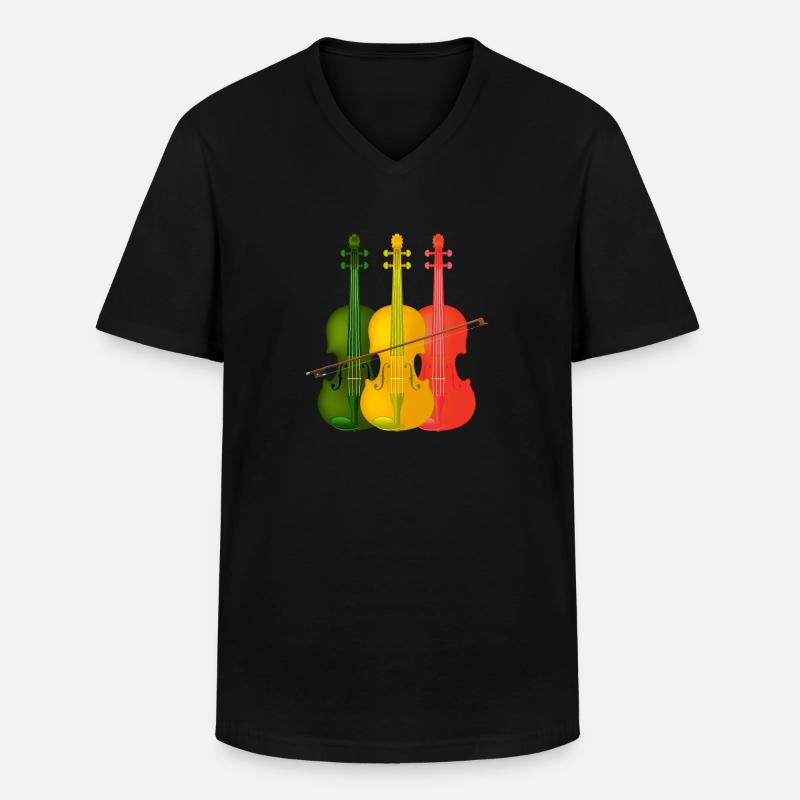 Violoncelle violoncelle - T-shirt col V Homme - noir