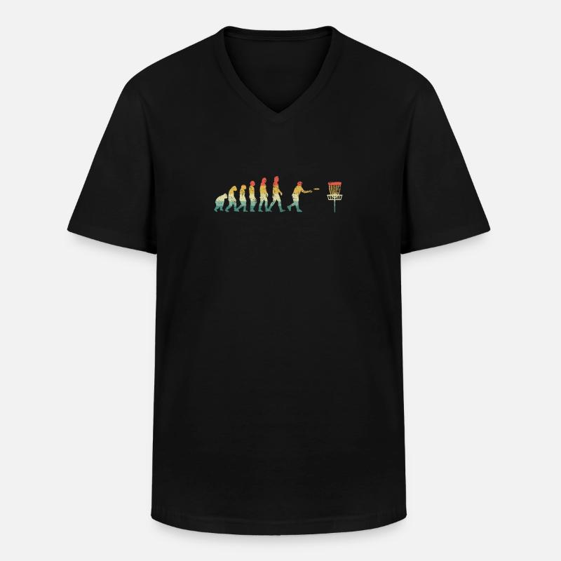 Disc Golf Evolution Retro - T-shirt col V Homme - noir
