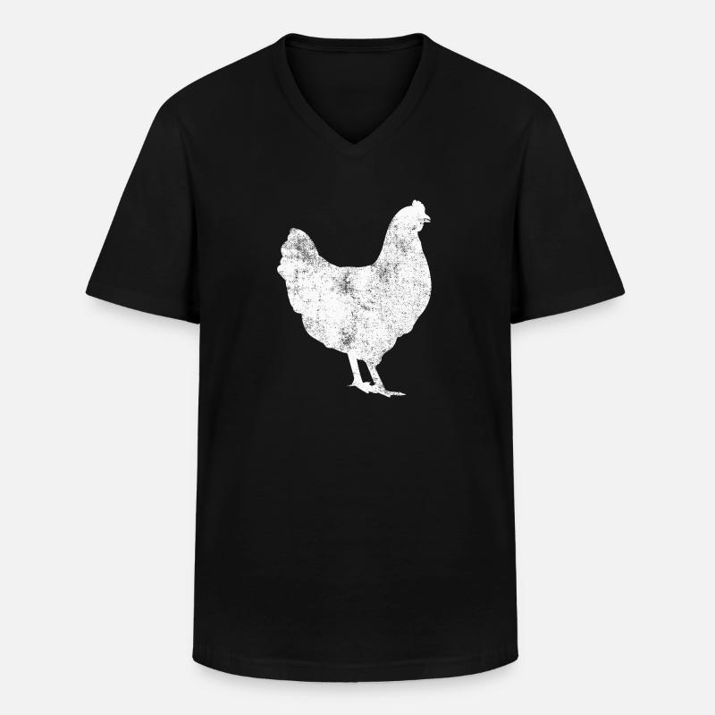 Huhn - Männer-T-Shirt mit V-Ausschnitt - Schwarz