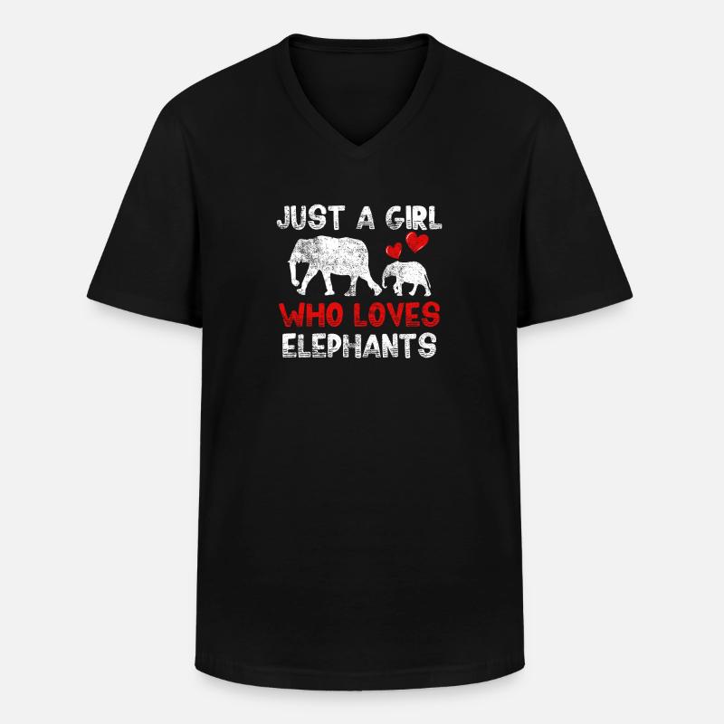Elefant - Männer-T-Shirt mit V-Ausschnitt - Schwarz