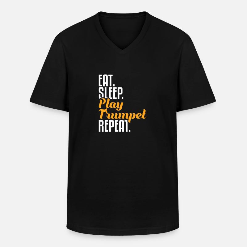 Trompeter Trompete - Männer-T-Shirt mit V-Ausschnitt - Schwarz
