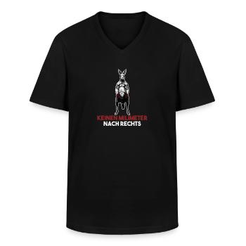 Känguru Kein Milimeter nach rechts Gegen Rechts - Männer-T-Shirt mit V-Ausschnitt - Schwarz - Vorne - AI Model Male 178 dark (178cm)