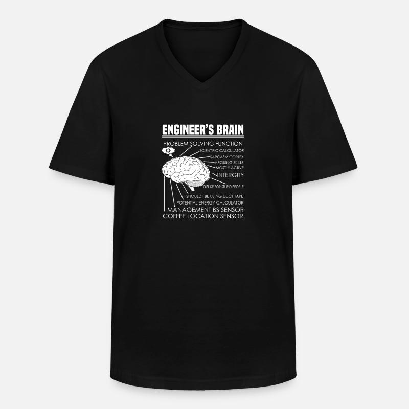 Engineer's Brain Problem Solving - Men's V-Neck T-Shirt - black