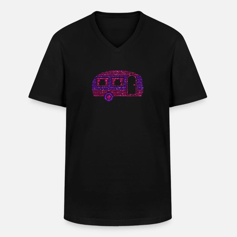Wohnwagen - Männer-T-Shirt mit V-Ausschnitt - Schwarz