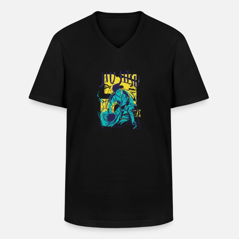JiuJitsu - Männer-T-Shirt mit V-Ausschnitt - Schwarz