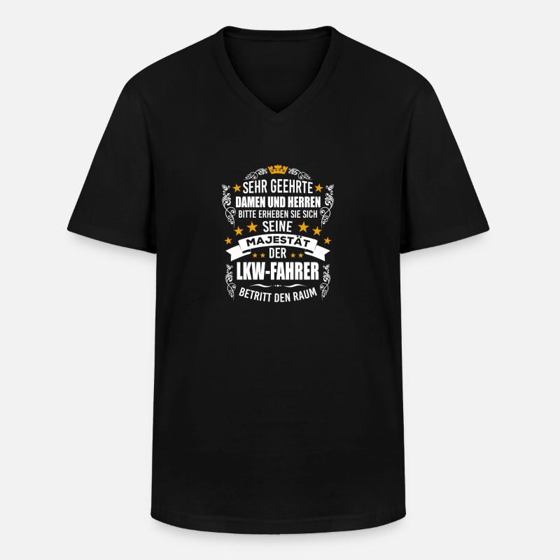 Trucker - Männer-T-Shirt mit V-Ausschnitt - Schwarz