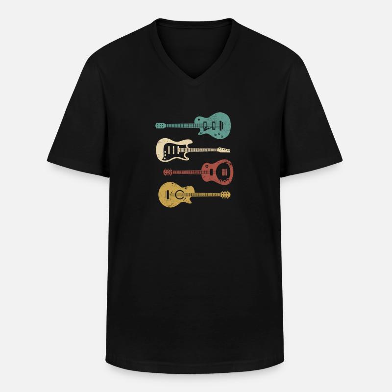 Gitarre Gitarrist - Männer-T-Shirt mit V-Ausschnitt - Schwarz