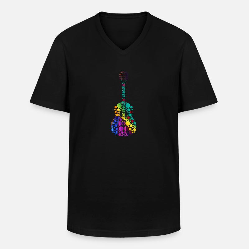 Gitarre E Gitarre - Männer-T-Shirt mit V-Ausschnitt - Schwarz