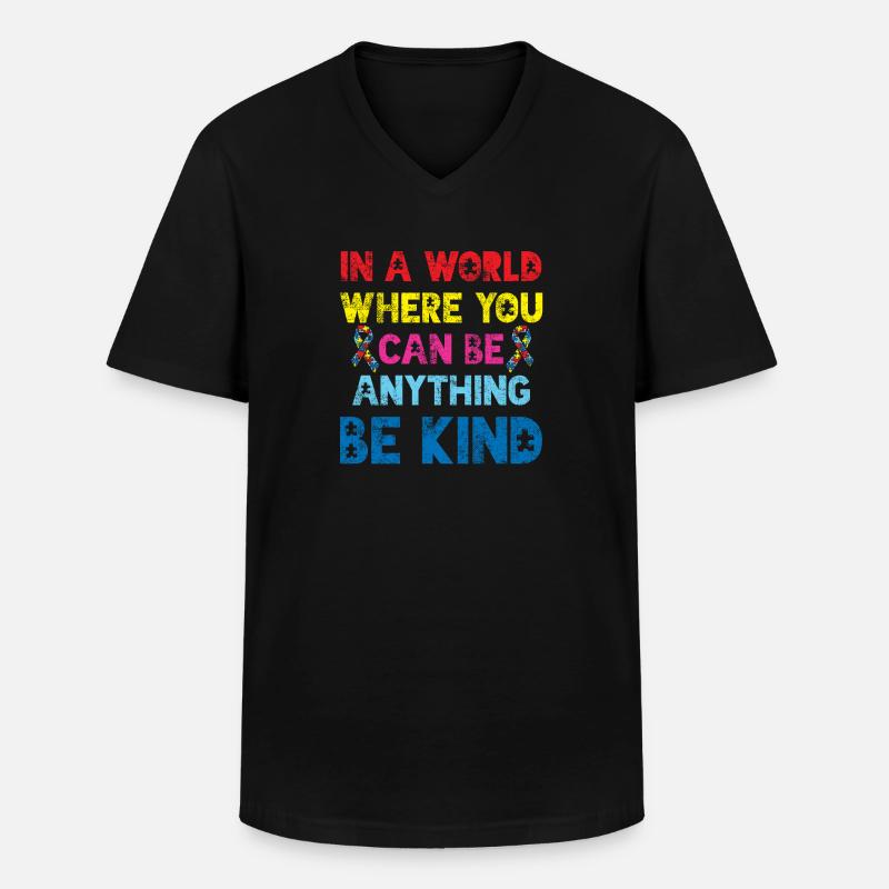 Autismus - Männer-T-Shirt mit V-Ausschnitt - Schwarz
