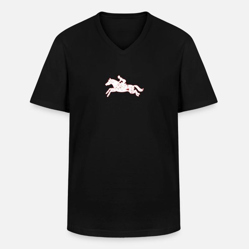 Pferd - Männer-T-Shirt mit V-Ausschnitt - Schwarz
