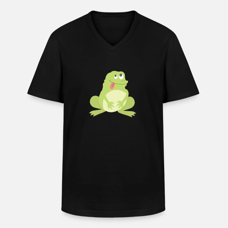 Frosch - Männer-T-Shirt mit V-Ausschnitt - Schwarz