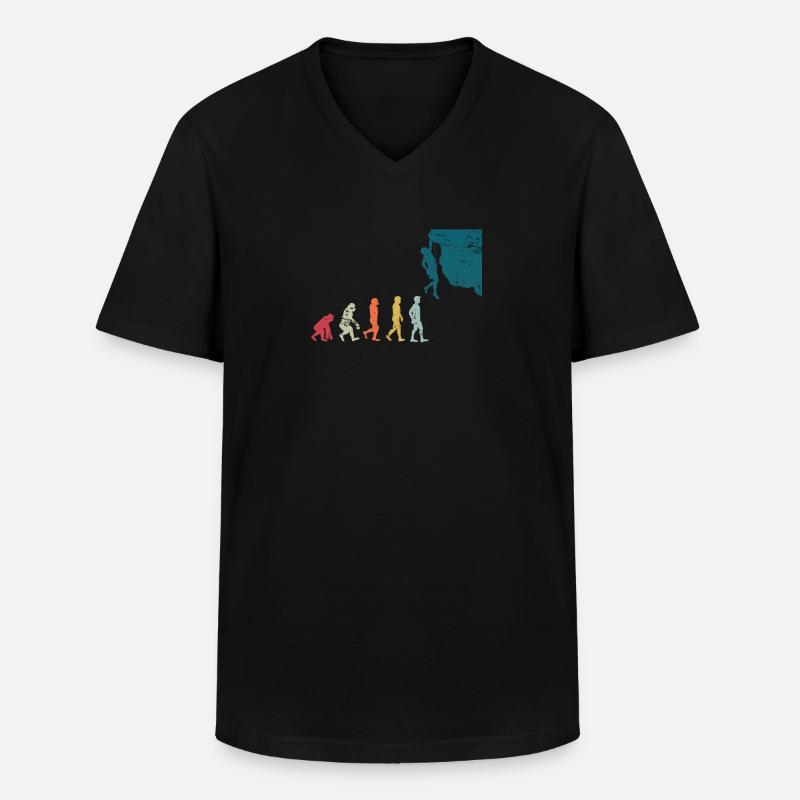 Klettern Evolution Sport - Männer-T-Shirt mit V-Ausschnitt - Schwarz