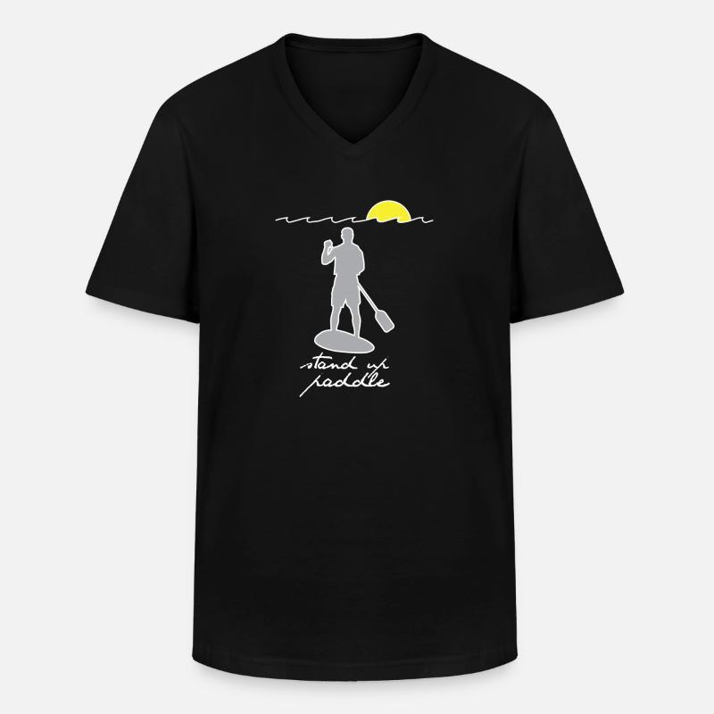 SUP - Stand Up Paddle - Männer-T-Shirt mit V-Ausschnitt - Schwarz
