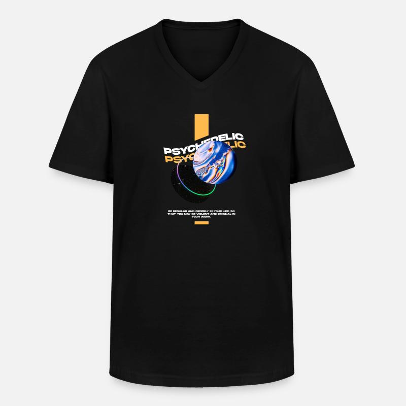 Psychedelic Universe - Männer-T-Shirt mit V-Ausschnitt - Schwarz