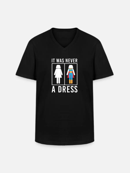 It Was Never A Dress Toilette Kleid WC Schild - Männer-T-Shirt mit V-Ausschnitt - Schwarz