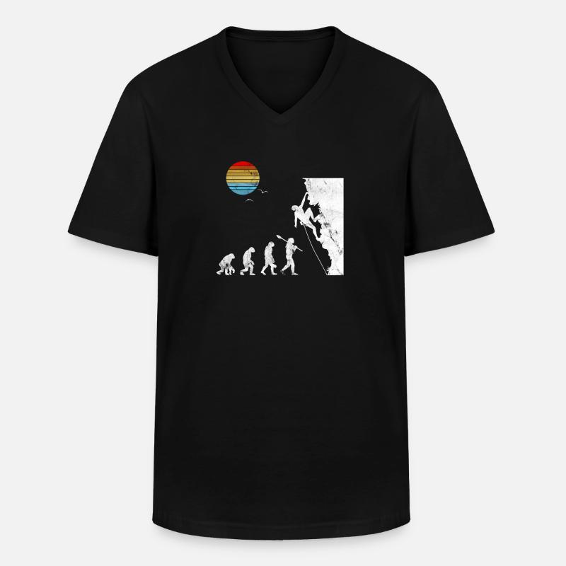 L'évolution du bloc d'escalade - T-shirt col V Homme - noir