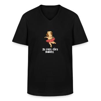 Süßer Mops ist zu fett fürs Ballett Tutu Röckchen - Männer-T-Shirt mit V-Ausschnitt - Schwarz - Vorne - AI Model Male 178 dark (178cm)