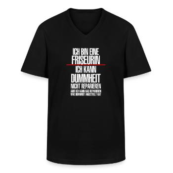 Ich Bin Eine FRISEURIN - Männer-T-Shirt mit V-Ausschnitt - Schwarz - Vorne - AI Model Male 178 dark (178cm)