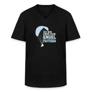 Lustig Gleitschirmfliegen Fallschirm Geschenk - Männer-T-Shirt mit V-Ausschnitt - Schwarz - Vorne - AI Model Male 178 dark (178cm)