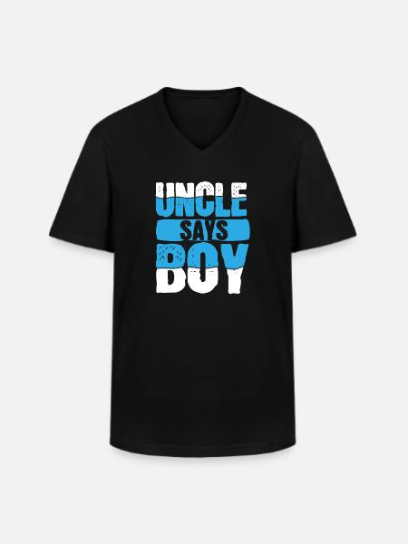 Gender Reveal Uncle - Men's V-Neck T-Shirt - black