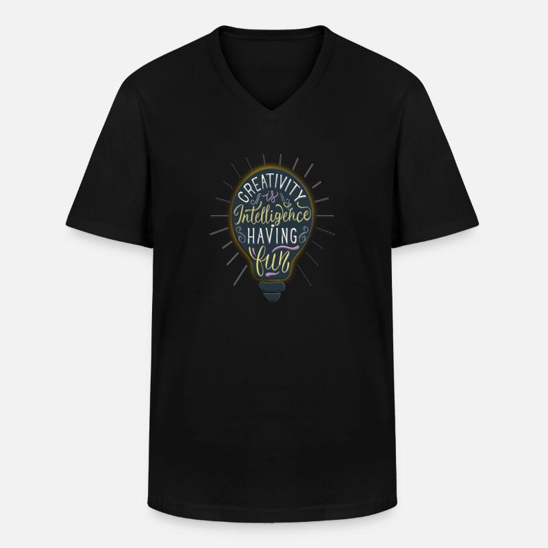 Creativity Is Intelligence Having Fun - Männer-T-Shirt mit V-Ausschnitt - Schwarz
