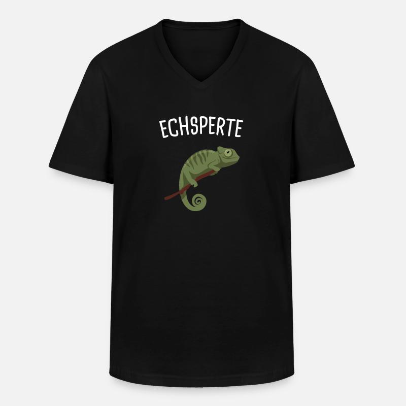 Echsperte Eidechse Reptil Geschenk - Männer-T-Shirt mit V-Ausschnitt - Schwarz