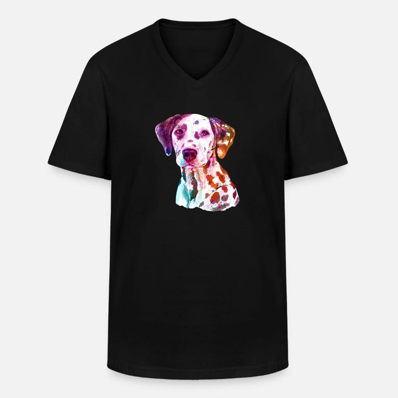 Dalmatiner - Männer-T-Shirt mit V-Ausschnitt - Schwarz