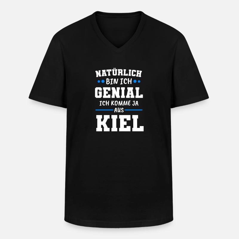 Kiel Kieler Schleswig-Holstein Geschenk - Männer-T-Shirt mit V-Ausschnitt - Schwarz