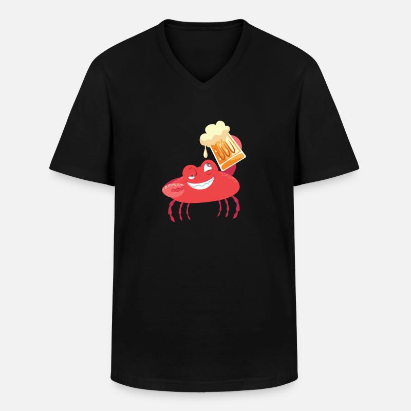 Krabbe - Männer-T-Shirt mit V-Ausschnitt - Schwarz