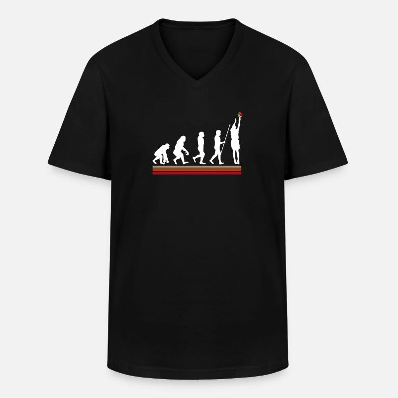 Retro Basketball Evolution - Männer-T-Shirt mit V-Ausschnitt - Schwarz