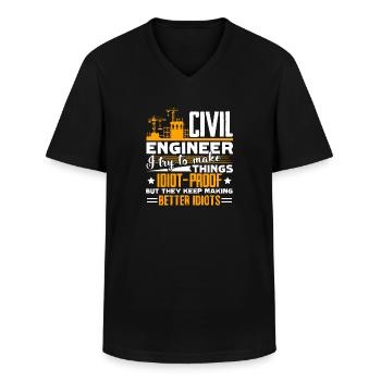 Bauingenieur Funny Bauingenieur - Männer-T-Shirt mit V-Ausschnitt - Schwarz - Vorne - AI Model Male 178 dark (178cm)