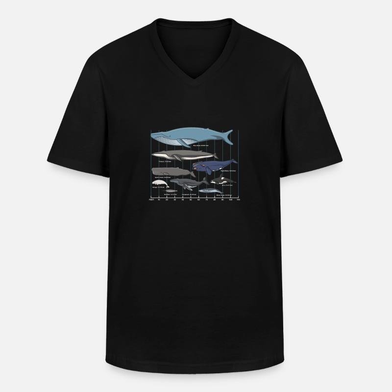 Walarten Wal Meeressäuger - Männer-T-Shirt mit V-Ausschnitt - Schwarz
