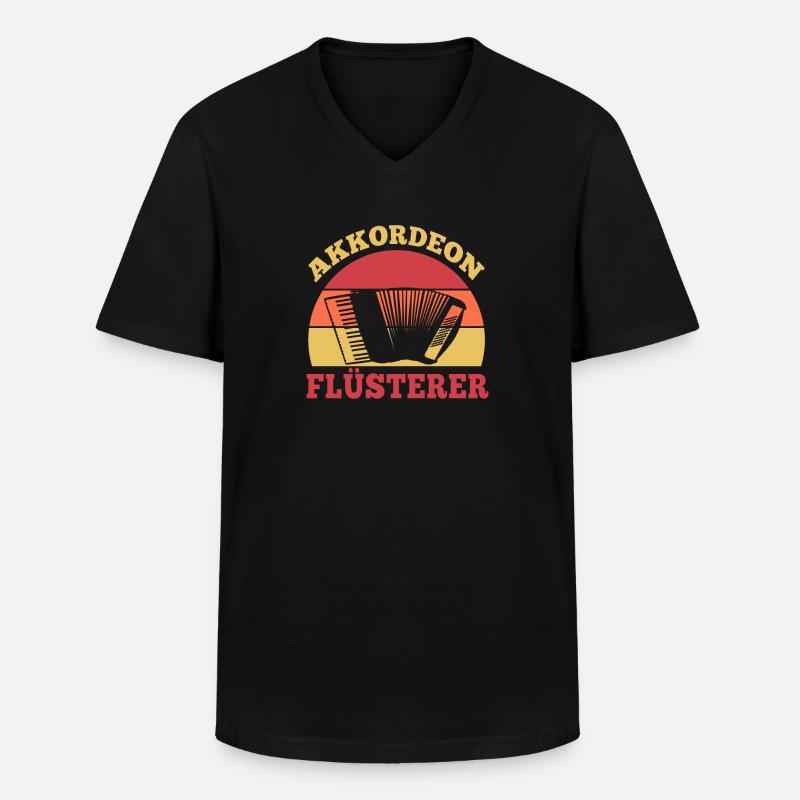 Akkordeon Flüsterer - Männer-T-Shirt mit V-Ausschnitt - Schwarz
