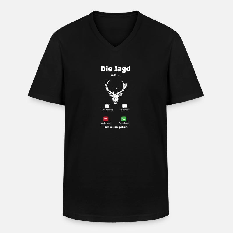 Jagd ruft Geschenk Jäger - Männer-T-Shirt mit V-Ausschnitt - Schwarz