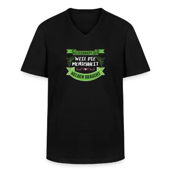 Heilerziehungspfleger Heilerziehungspflege Spruch - Männer-T-Shirt mit V-Ausschnitt - Schwarz - Vorne - AI Model Male 178 dark (178cm)