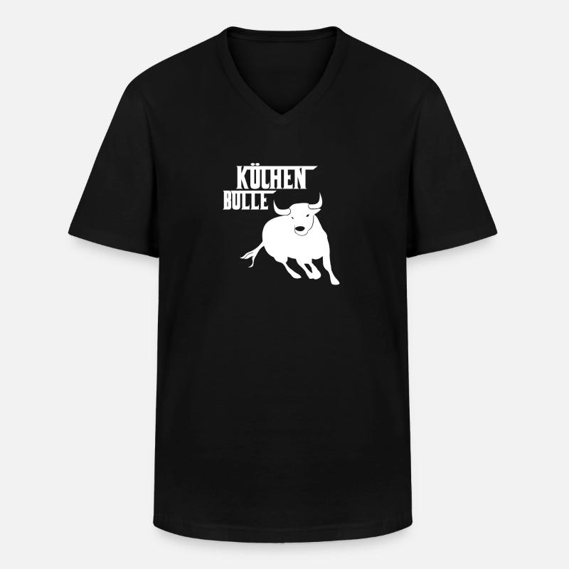 Küchenbulle Koch - Männer-T-Shirt mit V-Ausschnitt - Schwarz