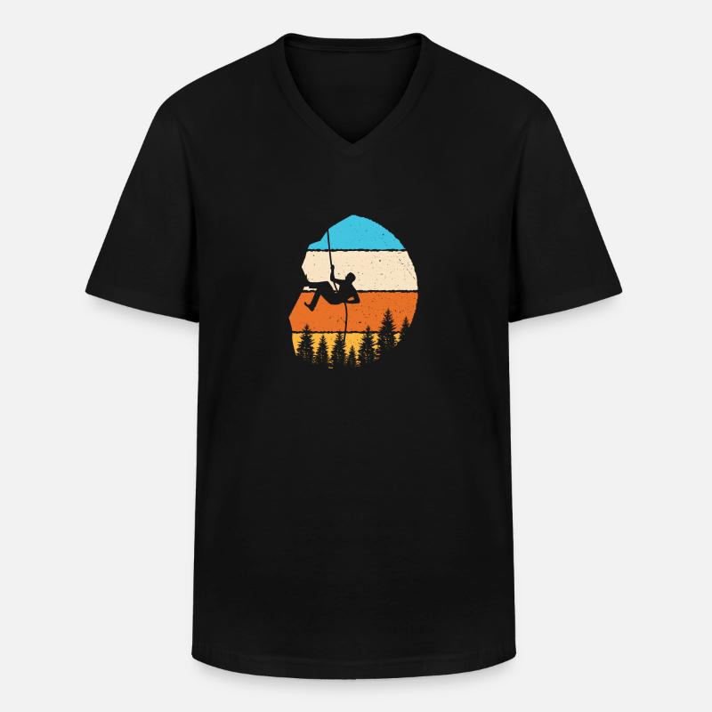 Kletterer Klettern Bouldern - Männer-T-Shirt mit V-Ausschnitt - Schwarz