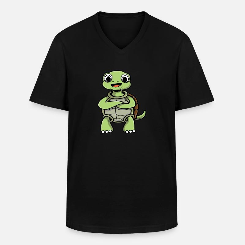 Schildkröte - Männer-T-Shirt mit V-Ausschnitt - Schwarz