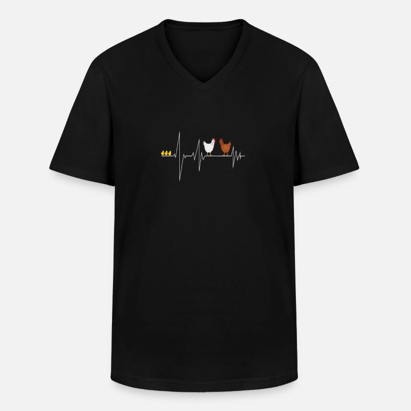 Hühner - Männer-T-Shirt mit V-Ausschnitt - Schwarz