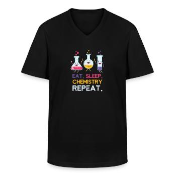 Chemistry children - Men's V-Neck T-Shirt - black - Front - AI Model Male 178 dark (178cm)