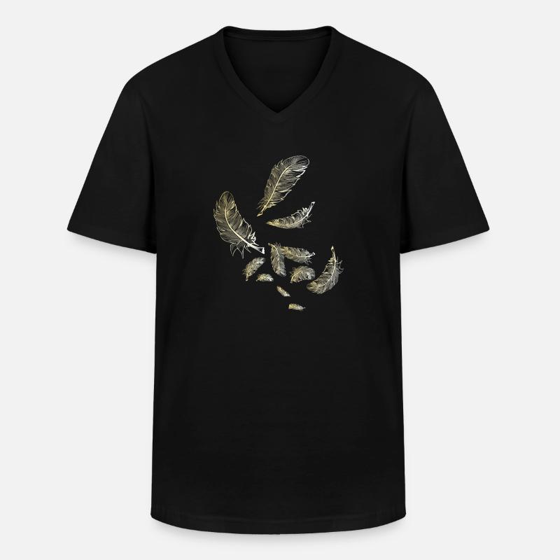 Federn flattern - Männer-T-Shirt mit V-Ausschnitt - Schwarz