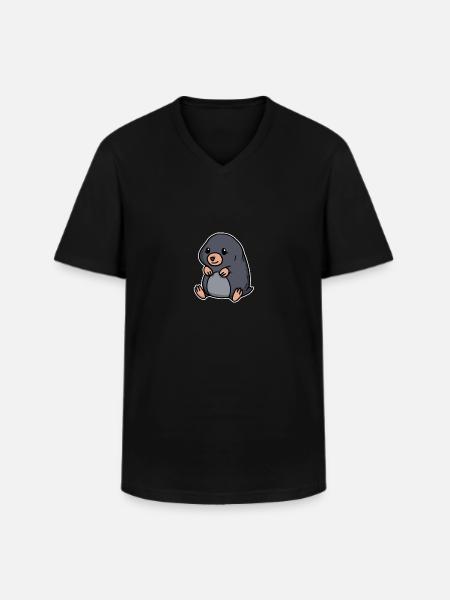 Cute Little Mole Animal Gift Idea - Men's V-Neck T-Shirt - black