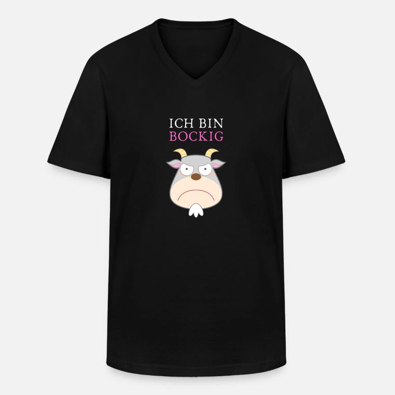 Ich bin BOCKIG! - Männer-T-Shirt mit V-Ausschnitt - Schwarz
