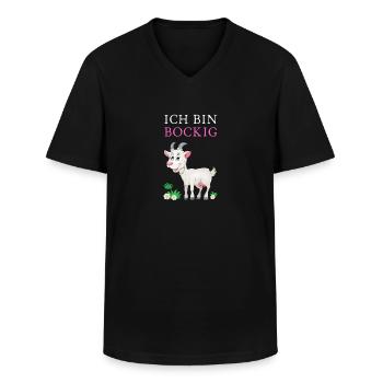 Ich bin BOCKIG! - Männer-T-Shirt mit V-Ausschnitt - Schwarz - Vorne - AI Model Male 178 dark (178cm)