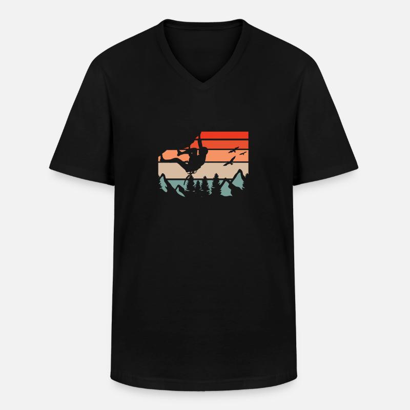 Bouldering Boulder - Männer-T-Shirt mit V-Ausschnitt - Schwarz