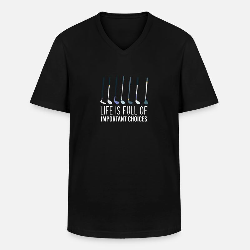 Golf Minigolf - Männer-T-Shirt mit V-Ausschnitt - Schwarz
