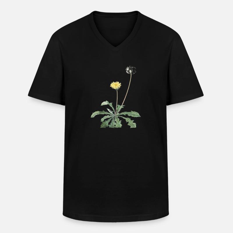 Löwenzahn = Pusteblume - Männer-T-Shirt mit V-Ausschnitt - Schwarz