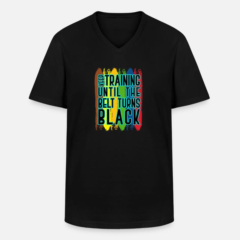 Karate - Männer-T-Shirt mit V-Ausschnitt - Schwarz